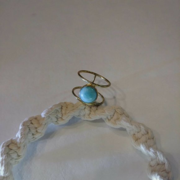 Larimar ring. Gold color - Picture 2 of 2